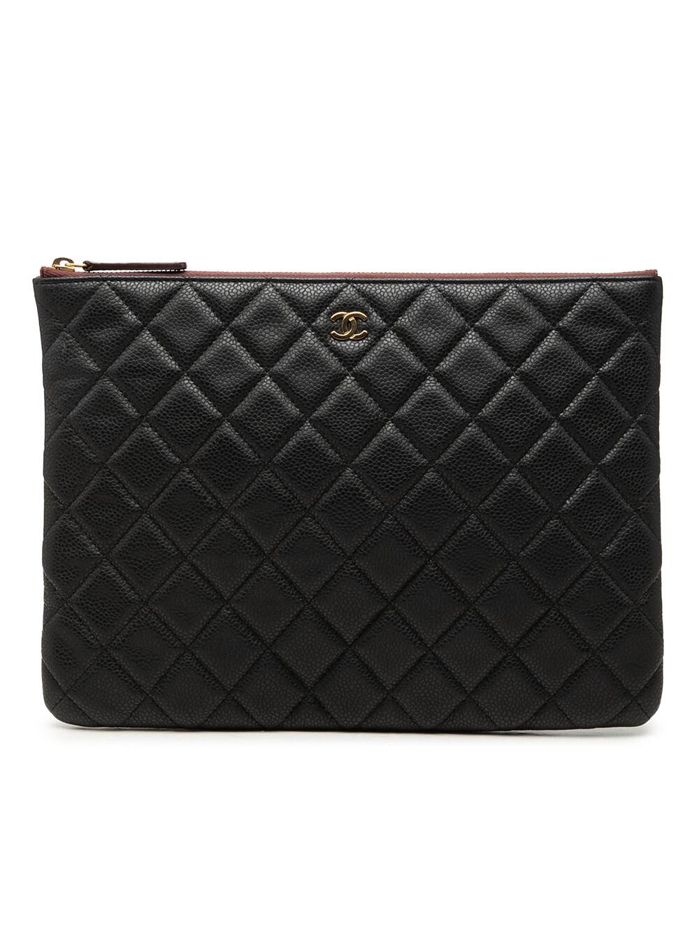 Chanel O Case Clutch Quilted Caviar #365922C13B
